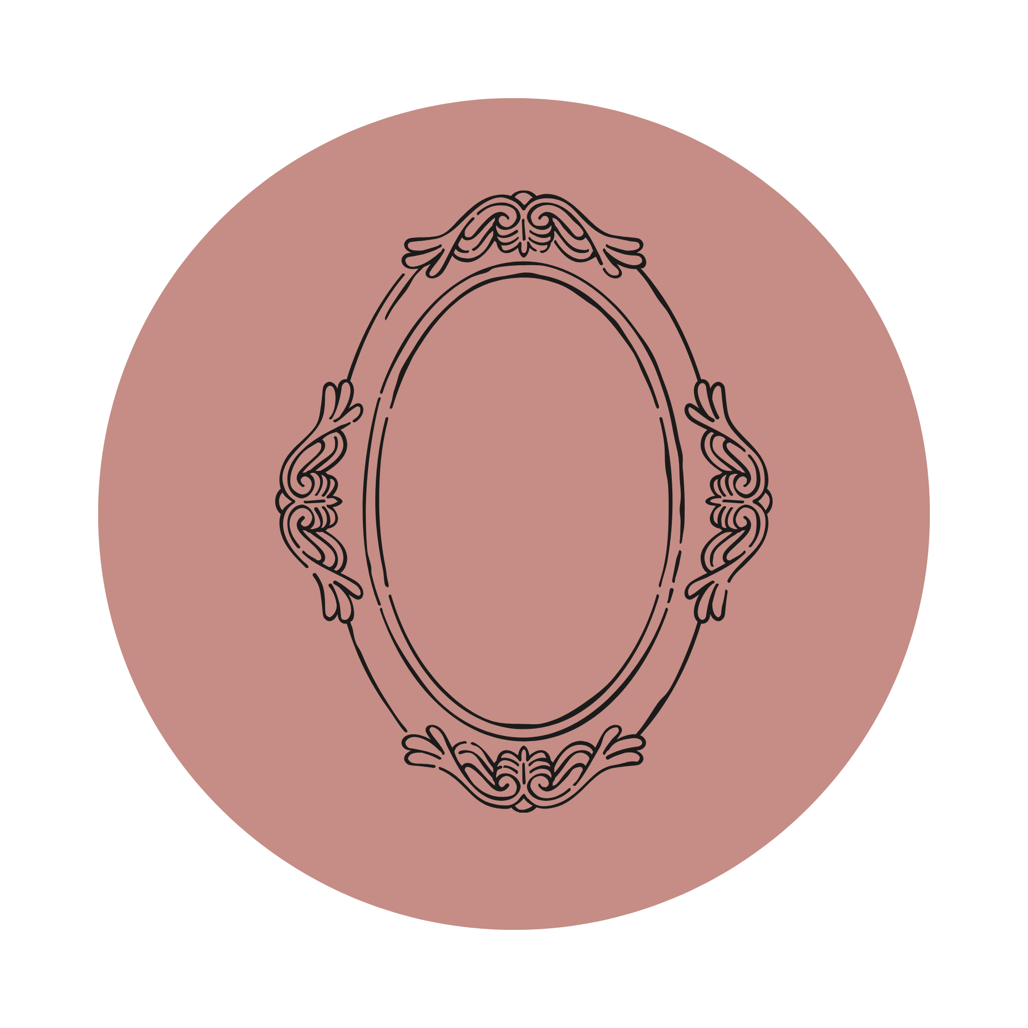 Icono de espejo ornamentado